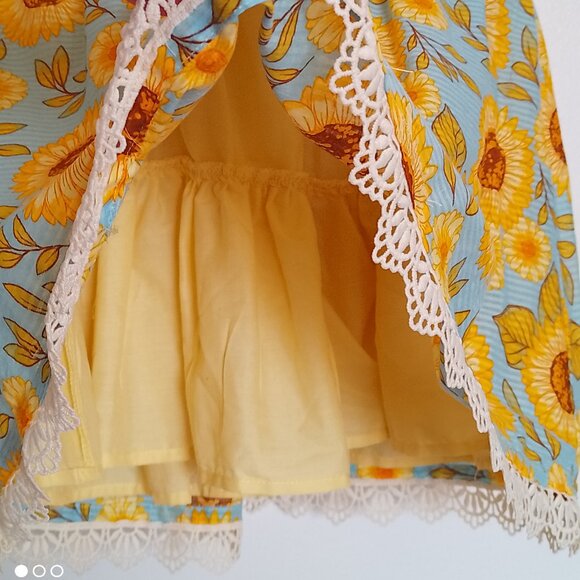 Cynthia Rowley Girls Dress, Sunflower Print with Lace Trim, Sz. 5 NWT - Picture 4 of 10